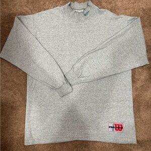 Vintage Wilson Pro 5000 long-sleeve mock turtleneck shirt in heather grey